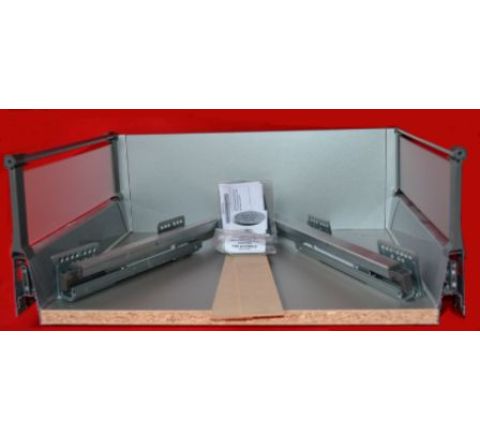 DBT Pan Soft Close Kitchen Drawer Box With Acrylic Sides - 270mm Deep x 180mm High x 700mm Wide