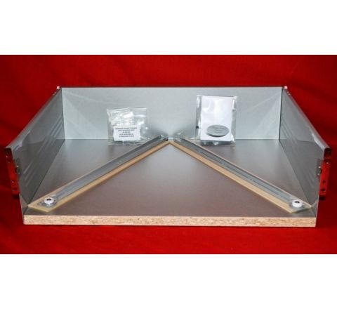 Silver Pan Metal Sided Kitchen Drawer – 350mm D x 150mm H x 900mm W